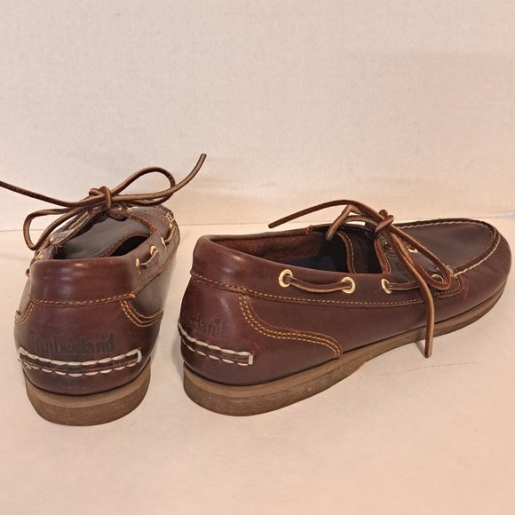 Timberland Brown Leather Boat Shoes - Picture 3 of 9